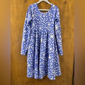 Hanna Andersson Polka Dot Snowflake Blue and White Dress